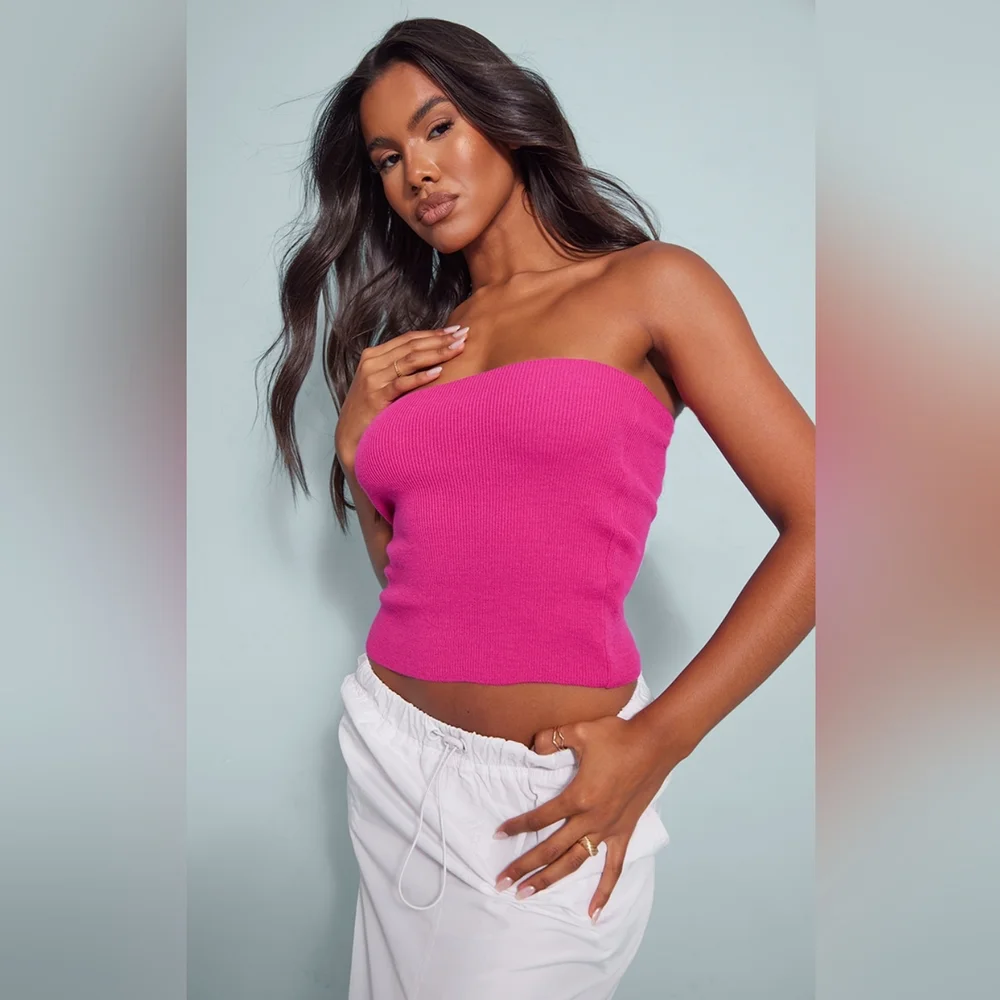 Pink Bandeau Tube Top - Picture 4 of 5